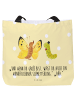 Mr. & Mrs. Panda Beutel Raupe Schmetterling mit Spruch in Gelb Pastell