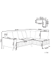 Beliani Ecksofa GRENA in Grau/Braun - (W) 231 x (H) 79 x (L) 152 cm linksseitig