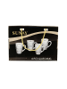 COFI 1453 6er Gläser-Set mit Henkel Gold Umrandung 203 ml Transparent mit Muster in Transparent