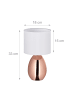 relaxdays Tischlampe in Kupfer/ Weiß - (H)33,5 x Ø 18 cm