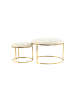 Kayoom Retro Hocker Becky 2erSet in elfenbein - gold