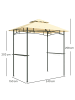 Outsunny Grillpavillon 240L x 150B x 258H cm Beige