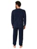 NORMANN Frottee Schlafanzug Pyjama lang Bündchen - 75346 in marine