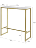 SoBuy Bartisch in Gold - (B)100 x (H)106 x (T)40cm