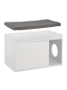 relaxdays Katzenschrank in Weiß/ Grau - (B)75 x (H)45,5 x (T)43 cm