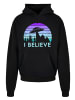 F4NT4STIC Heavy Hoodie I BELIEVE UFO Alien Raumschiff Retro in schwarz