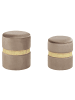 Beliani 2er-Set Pouf MEDFORD in Grau