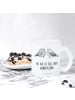 Mr. & Mrs. Panda Teetasse Turteltauben Liebe mit Spruch in Transparent