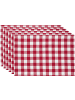 REDBEST Baumwolle Tischset 6er-Pack Nashville in rot