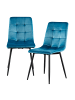 en.casa Esszimmerstuhl Lexnitz 2er Set in Türkis (H)89cm (B)44cm (T)45cm
