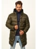 SOULSTAR Parka - mit Kapuze als Winterjacke - Langer Steppmantel in Olive