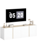 HOMCOM TV Schrank-135L x 38B x 45H cm-Hochglanzweiß