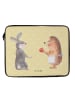Mr. & Mrs. Panda Laptophülle Hase Igel ohne Spruch in Gelb Pastell