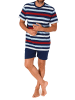 NORMANN Schlafanzug kurzarm Shorty Pyjama Streifen - 78239 in marine