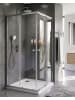 Beliani Duschkabine HUAPI in Silber - (W) 90 x (H) 190 x (L) 90 cm