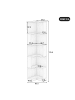 ABRIHOME Eckbücherregal in Braun L Form 63,5x45x175 cm mit LED App Steuerung 5 Ebenen