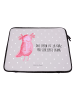 Mr. & Mrs. Panda Laptop Sleeve Axolotl Glücklich mit Spruch in Grau Pastell