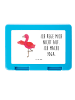 Mr. & Mrs. Panda Brotdose Flamingo Yoga mit Spruch in Weiß