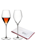 RIEDEL Glas 2er Set Rosé Weingläser + Poliertuch Veloce in 347 ml in transparent
