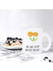 Mr. & Mrs. Panda Teetasse Blume Sonnenblume mit Spruch in Transparent
