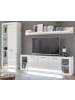 Furn.Design Wohnwand 3-teilig weiß Hochglanz 298 cm, Schrankwand modernes Design