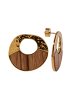 Holzkern Damen-Ohrstecker Sequoia Ohrringe Zebrano/Goldfarben I