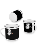 Mr. & Mrs. Panda Camping Emaille Tasse Bester Bräutigam mit Spruch in Schwarz