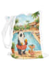 Mr. & Mrs. Panda Einkaufstasche Panda Schwimmbad Pommes Design o... in Weiß