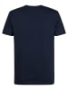 Petrol Industries Meliertes Logo T-Shirt Long Run in Blau