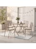 home24 Gartenessgruppe Kuna 5-teilig Typ B in Taupe