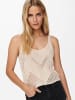 JACQUELINE de YONG Strukturiertes Strickoberteil Ärmelloses Tank Top Shirt JDYSUN in Beige