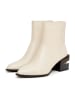 CESARE GASPARI Lederstiefeletten mit Blockabsatz in Beige