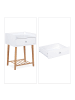 relaxdays Nachttisch in Weiß/ Natur - (B)40 x (H)55,5 x (T)35 cm