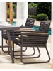 Beliani 2er-Set Gartenstuhl CANETTO in Schwarz/Heller Holzfarbton