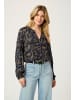 Kaffe Langarm-Bluse KAelse Regular fit in Brindle/Midnight Doodle Print