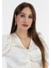 faina Damen Drapiertes Top in Wollweiss