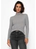 SASSYCLASSY Rippstrickoberteil mit Stehkragen in Grau