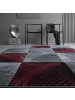 KADIMA DESIGN Teppich Kurzflor Waschbar Karo INN Strapazierfähig OEKO-TEX in Rot