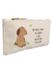 Mr. & Mrs. Panda Schminktasche Hund Kleeblatt mit Spruch in Weiß