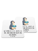 Mr. & Mrs. Panda Bierdeckel Pinguin Buch mit Spruch in Weiß