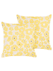 Beliani 2er-Set Dekokissen TRITELEIA in Gelb/Beige/Gold