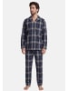 Seidensticker Pyjama Classic Flannel in Total eclipse
