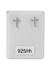 Adeliás Damen Ohrstecker Kreuz aus 925 Silber mit Zirkonia 10 cm in silber