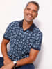 Sieh an! Kurzarm-Poloshirt in marine-bleu-bedruckt