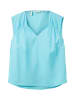 Tom Tailor Ärmellose Bluse V-Ausschnitt Top aus Leinen BLUSENTOP in Türkis
