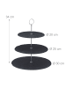relaxdays 4x Schiefer Etagere in Anthrazit/Silber - (H)34 x Ø 30 cm