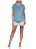 NORMANN Schlafanzug kurzarm Pyjama Shorty Tupfen Punkte Optik - 86436 in blau