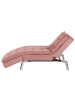 Beliani Chaiselongue LOIRET in Rosa/Silber - (W) 179 x (H) 93 x (L) 76 cm symmetrisch