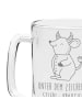 Mr. & Mrs. Panda Gravur Bierkrug Stier Astrologie mit Spruch in Transparent