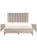 Beliani 3-tlg Schlafzimmer Set SEZANNE in Beige/Grau/Schwarz 170x215x142 cm